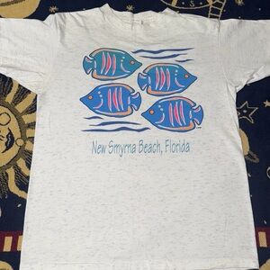 Vintage 90s New Smyrna Beach Florida Fish T-shirt Size Large
